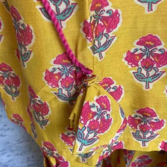 BIBA Girls NWT Yellow Poly Viscose Straight Printed Kurta Sharara Set 8-9 Formal - Picture 8 of 15